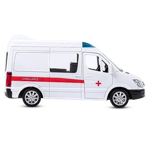 ТМ "Автопанорама" Машинка металлическая 1:53 Mercedes-Benz Sprinter, скорая помощь, откр. двери, инерция, в/к 17,5*12,5*6,5 см в Джамбо Тойз #5