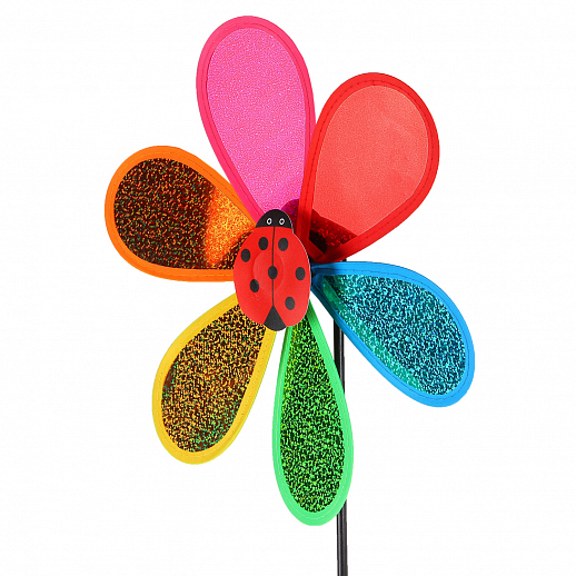 Ветерок,палочка52cм+ цветочка28cм,серединка цветка,микс насекомых,пластик плотн,блест, в наборе 12шт в Джамбо Тойз #5