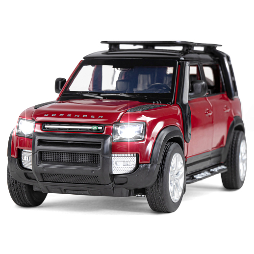 ТМ "Автопанорама" Машинка металлическая 1:32 Land Rover Defender 110, красный, откр.4 двери, капот, багажник, свет, звук, свободный ход колес, в/к 17,5*13,5*9 см в Джамбо Тойз #12