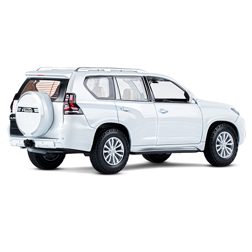 ТМ "Автопанорама" Машинка металлическая, 1:24,  Land Cruiser Prado, белый, открываются двери, капот и багажник, свободный ход колес, световые и звуковые эффекты, в/к 24,5х12,5х10,5 см в Джамбо Тойз #10