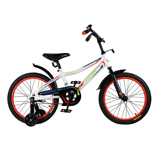 Детский велосипед City-Ride Spark , рама сталь , диск 18 сталь , крылья пластик, страх.колеса, цвет Белый в Джамбо Тойз