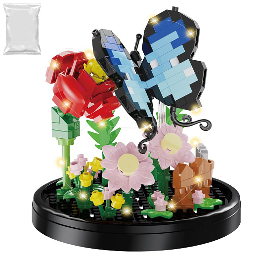 Конструктор "Бабочка в цветах" 263 дет., со светом,  в/п в Джамбо Тойз