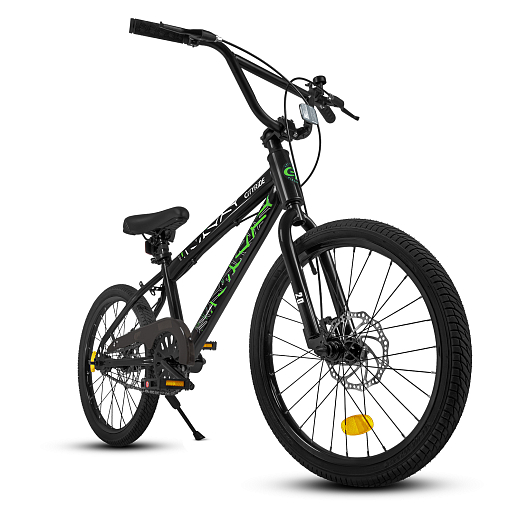 Велосипед двухколёсный CITYRIDE, модель CR-B2-14F7, рама сталь, колеса 20", дисковые тормоза, цвет чёрный-зелёный в Джамбо Тойз #14