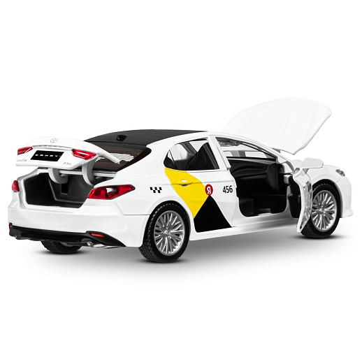 Яндекс Go машинка металлическая, 1:34 Toyota Camry, цвет белый, инерция, свет, озвучено Алисой, откр. двери, в/к 17,5*13,5*9 см в Джамбо Тойз #10
