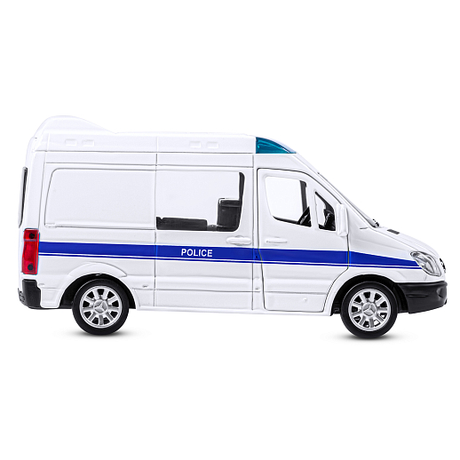 ТМ "Автопанорама" Машинка металлическая 1:53 Mercedes-Benz Sprinter, полиция, откр. двери, инерция, в/к 17,5*12,5*6,5 см в Джамбо Тойз #7