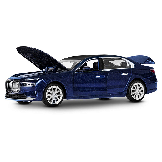 ТМ "Автопанорама" Машинка металлическая, 1:24 BMW I7, голубой, откр. двери и капот, свет, звук, свободный ход колес, в/к 24,5х12,5х10,5 см в Джамбо Тойз #8