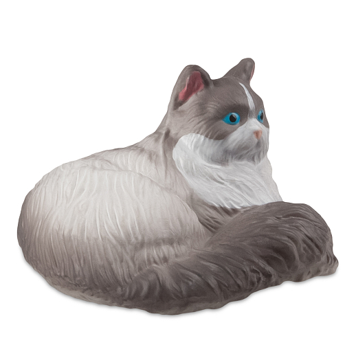 ТМ "DARWIN, Коллекционная фигурка кот "Рэгдолл с пушистым хвостом" Бело-серый в/п, 4*3,8*2,7 см в Джамбо Тойз