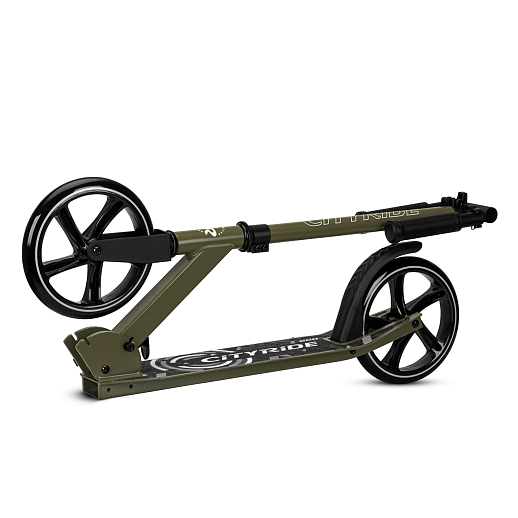 Двухколесный самокат CITYRIDE 200MM PU; алюминий/сталь порошковое покрытие. Дека 53*11СМ, руль  82-92СМ. Складной.  Без амортизатора. Подшипники Abec-9, Грипсы резина 120мм. в Джамбо Тойз #4
