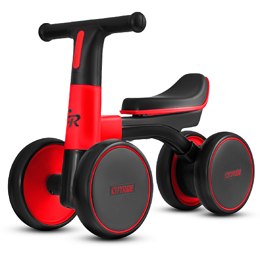 Беговел CITYRIDE, рама сталь, колеса пластик, музыка Шаинского, свет, красный-черный, в/к в Джамбо Тойз #5