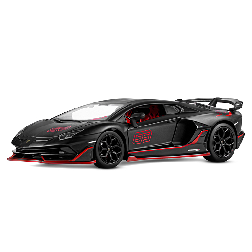 ТМ "Автопанорама" Машинка металлическая, 1:24,  Lamborghini SVJ, черный, открываются двери и багажник, свободный ход колес, световые и звуковые эффекты, в/к 24,5х12,5х10,5 см в Джамбо Тойз #2