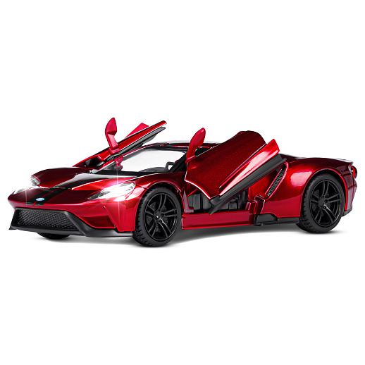 ТМ "Автопанорама" Машинка металлическая 1:32 Ford GT, красный, откр. двери, свет, звук, инерция, в/к 19*9*7 см в Джамбо Тойз #12