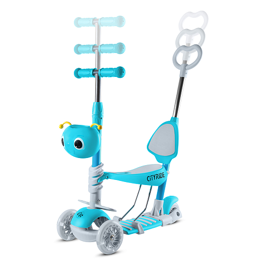 Трехколесный самокат-беговел CITYRIDE 3в1. в/к. Колеса PU 120/95, передние LED свет. Ручка - сталь,  в Джамбо Тойз #3