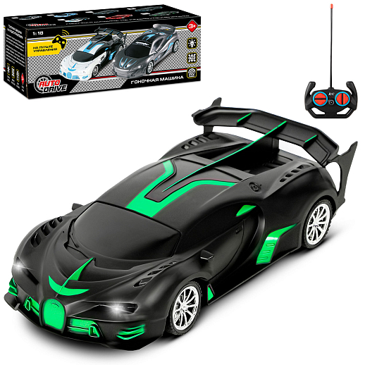 AUTODRIVE Р/У Машинка, 1:18, 4 канала, свет, черно-зеленый, в/к 10,5*8*21,5 см в Джамбо Тойз