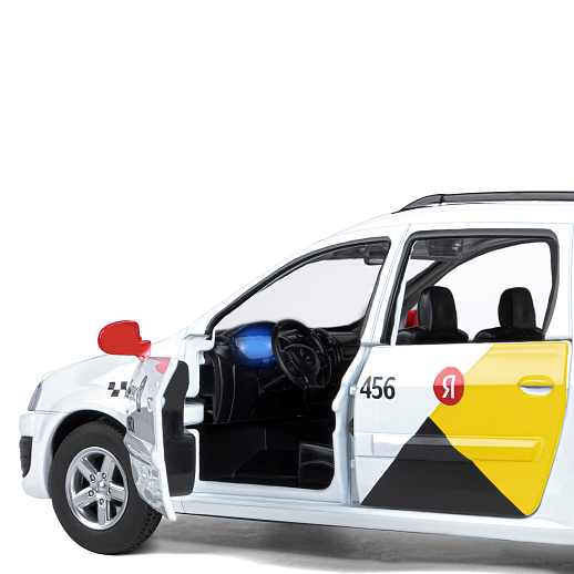 Машинка металлическая Яндекс GO, инерционная, коллекционная модель 1:24 LADA LARGUS, цвет белый, открываются 4 двери, капот, багажник, свет, звук, в/к 24,5*12,5*10,5 см в Джамбо Тойз #7