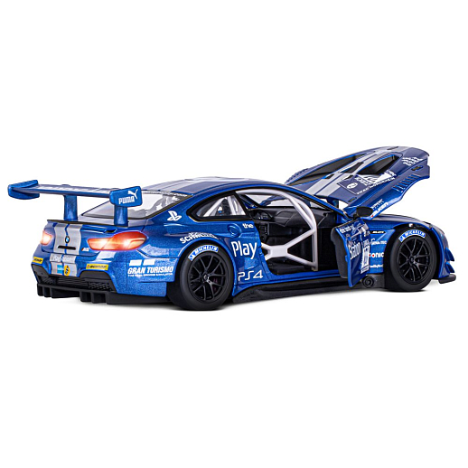 ТМ "Автопанорама" Машинка металлическая, 1:24, BMW M6 GT3, синий, откр. двери и капот, свет, звук, свободный ход колес, в/к 24,5 х 12,5 х 10,5 см в Джамбо Тойз #16