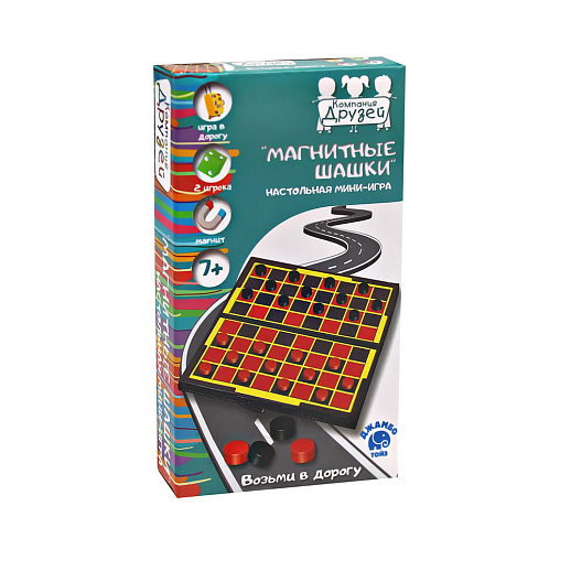 ТМ "Компания друзей" Настольная мини-игра "Магнитные шашки",  в/к 13,5х7,5х2 см в Джамбо Тойз