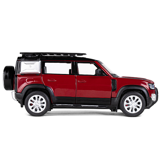 ТМ "Автопанорама" Машинка металлическая 1:32 Land Rover Defender 110, красный, откр.4 двери, капот, багажник, свет, звук, свободный ход колес, в/к 17,5*13,5*9 см в Джамбо Тойз #8