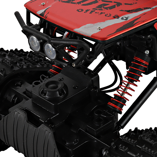 Р/у краулер 4WD на ГУСЕНИЧНОМ ХОДУ, М1:12,2.4GHz,в компл.4сменн. Кол.,5кан:вп/н,пов,преод.препятс,металл.куз,2 цв.в асс,с зар.устр,в/к46,5*26,5*26см в Джамбо Тойз #19
