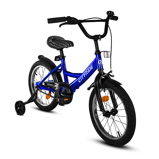 Детский велосипед "City-Ride Tempo" -рама сталь, диски сталь 16, покрышки 2,125 задние ножные тормоза, передний тормоз, звоночек, крылья пластик, страховочные колеса в Джамбо Тойз #4
