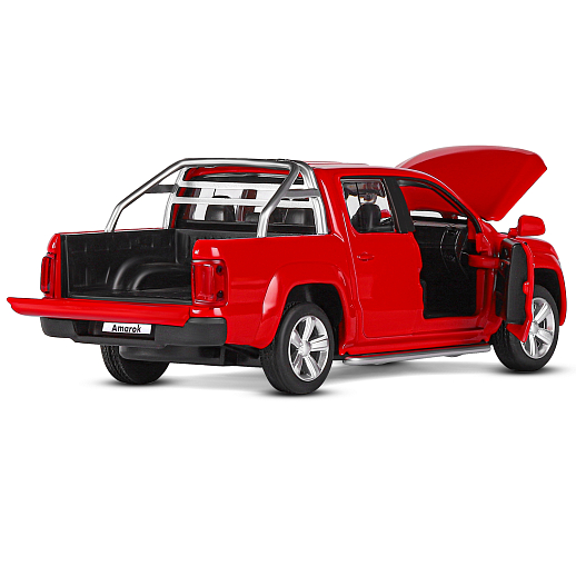 ТМ "Автопанорама" Машинка металлическая 1:30 Volkswagen Amarok, красный, свет, звук, откр. двери, капот и дверка багажника, инерция, в/к 19*9*7 см в Джамбо Тойз #5