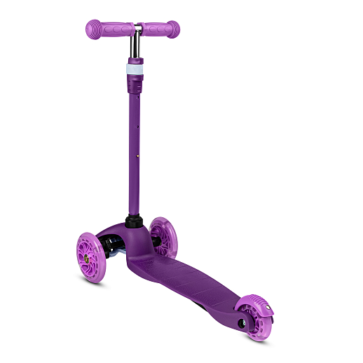 Самокат трехколесный CityRide, пакет, Дека: PP+нейлон, колеса PU 120/76 свет, руль  металл телеск., цвет фиолетовый в Джамбо Тойз #8