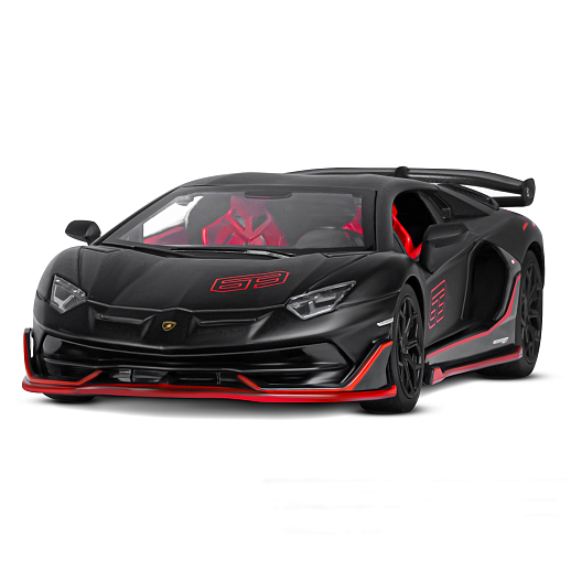 ТМ "Автопанорама" Машинка металлическая, 1:24,  Lamborghini SVJ, черный, открываются двери и багажник, свободный ход колес, световые и звуковые эффекты, в/к 24,5х12,5х10,5 см в Джамбо Тойз #4