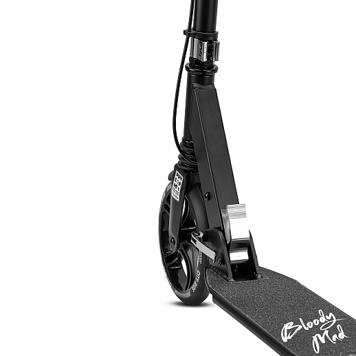 Двухколесный самокат CITYRIDE 200, 100% алюм., диск.тормоз. Дека: 46,5*13,5 см., руль: 90,5-105,5 см. Подножка. Аморт. передний/задний. Колеса PU 200/200 мм. Подшипники: Abec-9. Грипсы: резина. Хомуты хром, замок на руле. Ручной дисковый задний тормоз. в Джамбо Тойз #6
