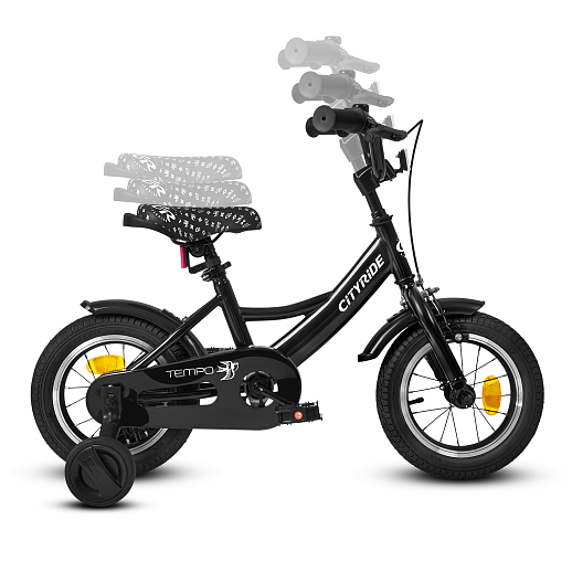 Велосипед двухколёсный CITYRIDE, модель CR-B2-04F7, рама сталь, колеса алюминий 12", цвет чёрный в Джамбо Тойз #9