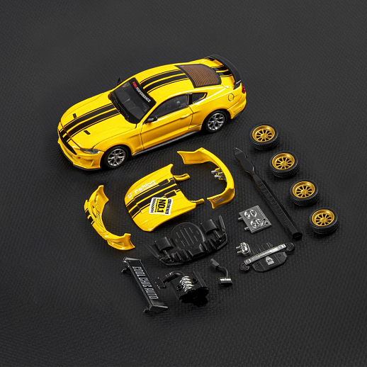 ТМ "Автопанорама" Машинка металлическая 1:43 Ford Mustang GT, желтый, тюнинг, откр. двери, свободный ход колес, в/к 23,5*10*4 см в Джамбо Тойз #19
