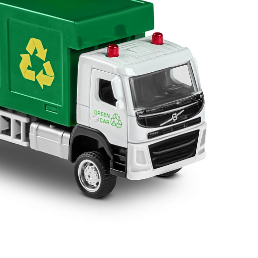 ТМ "Автопанорама" Машинка металлическая 1:72 VOLVO FM мусоровоз, белый, откр. двери, инерция, в/к 17,5*13*6,5 см в Джамбо Тойз #16