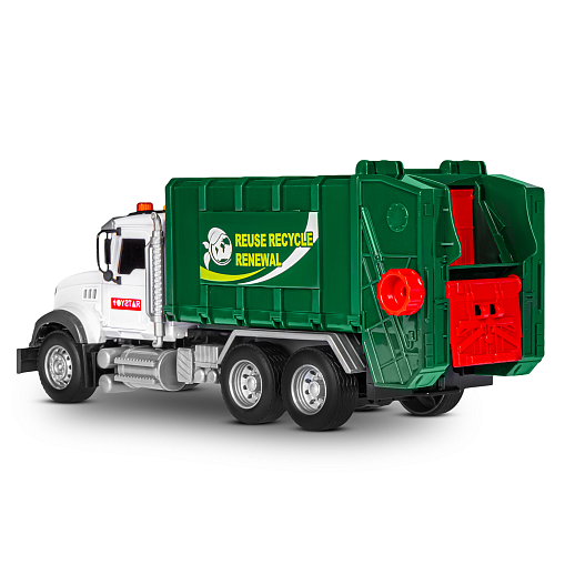 AUTODRIVE_Фрикционный Мусоровоз, подвижные элементы, 3 контейнера в компл., звук,свет,на бат.,в гофрокор. 31*11*14,5см в Джамбо Тойз #9