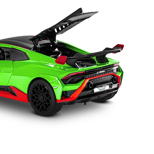 ТМ "Автопанорама" Машинка металлическая, 1:32 Lamborghini STO, зеленый, принт, откр. двери и багажник, свет, звук, инерция, в/к 17,5*12,5*6,5 см в Джамбо Тойз #20