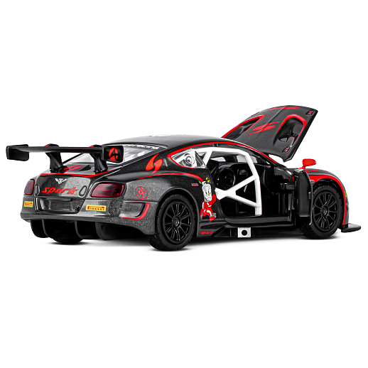 ТМ "Автопанорама" Машинка металлическая 1:32 Bentley Continental GT3, черный, свет, звук, откр. двери и капот, инерция, в/к 17,5*13,5*9 см в Джамбо Тойз #16