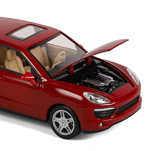 ТМ "Автопанорама"  Машинка металл. 1:24 Porsche Cayenne S, бордовый, свободный ход колес, откр. двери, капот и багажник, в/к 24,5*12,5*10,5 см в Джамбо Тойз #13