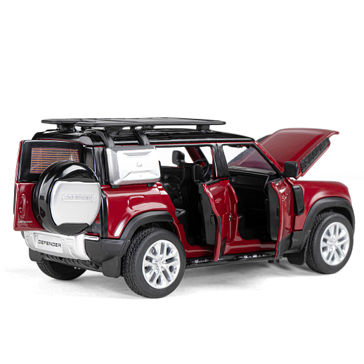 ТМ "Автопанорама" Машинка металлическая 1:32 Land Rover Defender 110, красный, откр.4 двери, капот, багажник, свет, звук, свободный ход колес, в/к 17,5*13,5*9 см в Джамбо Тойз #13