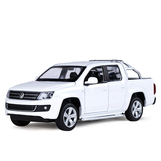 ТМ "Автопанорама" Машинка металлическая 1:30 Volkswagen Amarok, белый, свет, звук, откр. двери, капот и дверка багажника, инерция, в/к 20*10*11 см в Джамбо Тойз #3