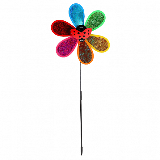 Ветерок,палочка52cм+ цветочка28cм,серединка цветка,микс насекомых,пластик плотн,блест, в наборе 12шт в Джамбо Тойз #2