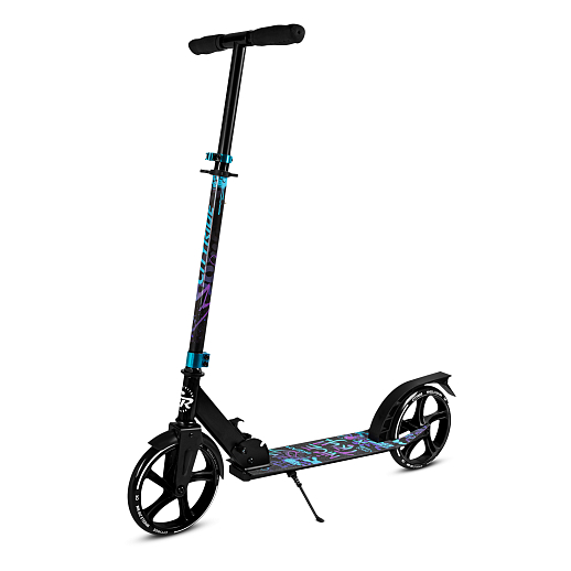 2хкол. самокат CITYRIDE 200, сталь 100%, грипсы 135мм TPR, колеса PU 200/200 мм. Черный в Джамбо Тойз #3
