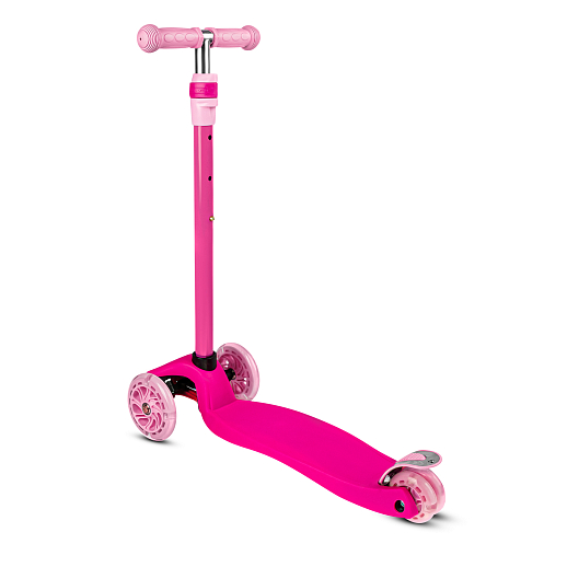 Самокат трехколесный CityRide, пакет, Дека: PP+нейлон, колеса PU 120/76 свет, руль  металл телеск., цвет розовый в Джамбо Тойз #11