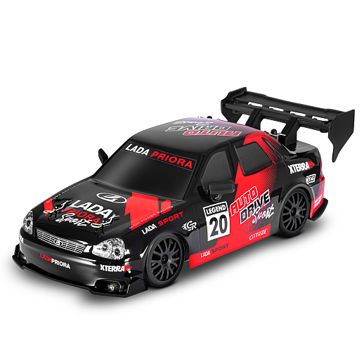 AUTODRIVE Р/У Машина для дрифта LADA Priora,1:24,2.4GHz,4WD,свет,с аккум, цвет черный, в/к 28*8*22,5см в Джамбо Тойз #4