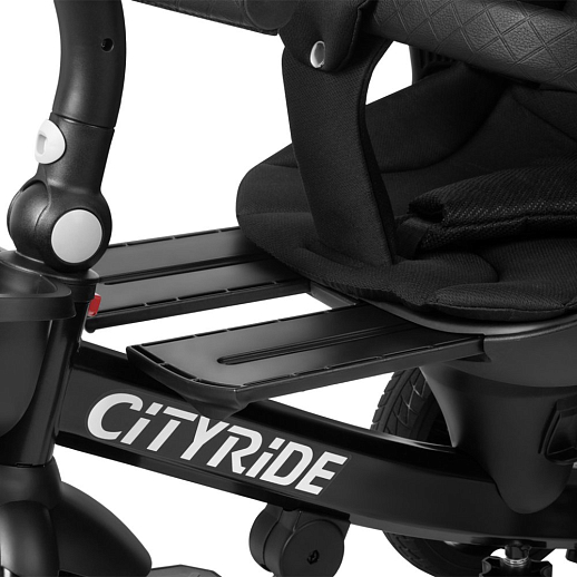 Трехколесные велосипед CITYRIDE, металл,  колеса PVC 12"/10", попрот. наколон. Сиденье с крышей,  род ручка, наклон руль, тормоз, корзинка   в Джамбо Тойз #8