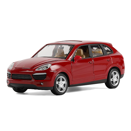 ТМ "Автопанорама"  Машинка металл. 1:24 Porsche Cayenne S, бордовый, свободный ход колес, откр. двери, капот и багажник, в/к 24,5*12,5*10,5 см в Джамбо Тойз #4