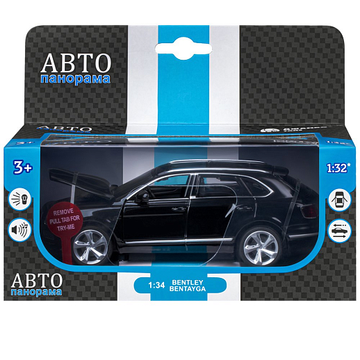 ТМ "Автопанорама" Машинка металлическая 1:34 Bentley Bentayga, черный, свет, звук, откр. двери, капот и багажник, инерция, в/к 17,5*13,5*9 см в Джамбо Тойз #4