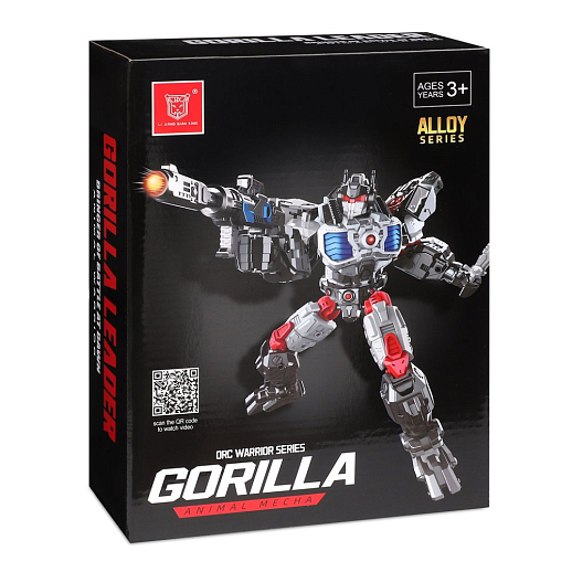 Робот-трансформер с оружием, трансформация в гориллу, цвет темно-серебристый, в/к 20*9*26см в Джамбо Тойз #13