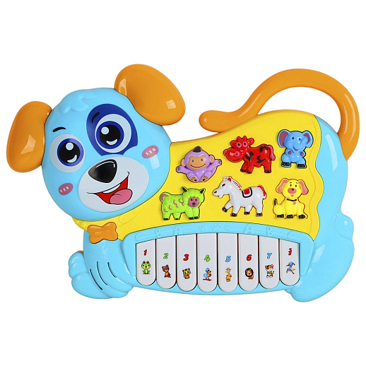 Музыкальная игрушка Пианино детское "Собака" Smart Baby, развивающее, обучающее, цвет голубой, 42 звука, мелодии, стихи, в/к 28,5х19х5 см в Джамбо Тойз #3