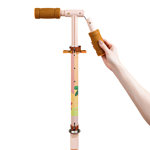 Двухкол. самокат CITYRIDE, ал. 50/50% , t-bar алюм, дека сталь, грипсы 95мм TPR, колеса PVC 120/120 мм, коралловый с принтом в Джамбо Тойз #9