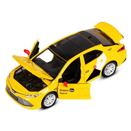 Яндекс Go машинка металлическая, 1:34 Toyota Camry, цвет желтый, инерция, свет, откр. двери, в/к 17,5*13,5*9 см в Джамбо Тойз #12