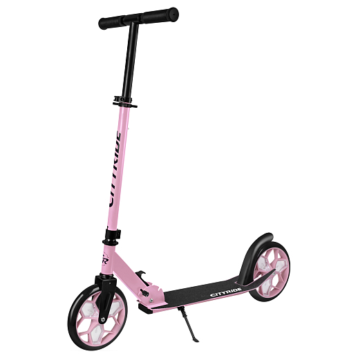 2хкол. самокат CITYRIDE 200, сталь 100%, грипсы 135мм TPR, колеса PU 200/200 мм. Сщ светом  Розовый в Джамбо Тойз #4
