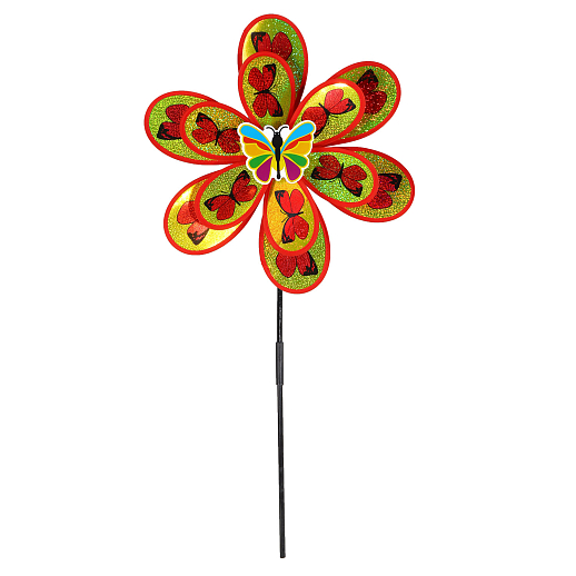 Ветерок,палочка50cм+ цветок большой 38 см и малый 28см, микс, пластик плотный, в наборе 6шт в Джамбо Тойз #3