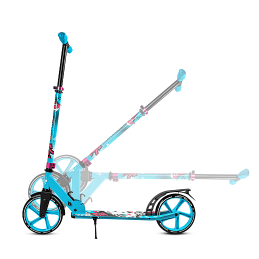 2хкол. самокат CITYRIDE 200, сталь 100%, грипсы 135мм TPR, колеса PU 200/200 мм. Зеленый в Джамбо Тойз #8